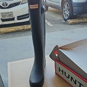 Hunter Black Tall Rain Boots